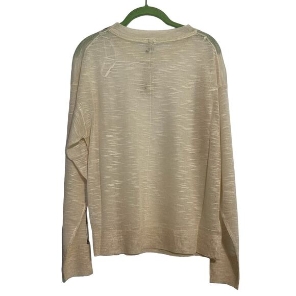 Uniq Women's Lightweight Long Sleeve Sheer Top Sweater Cream Size M/L NWT - Picture 2 of 9